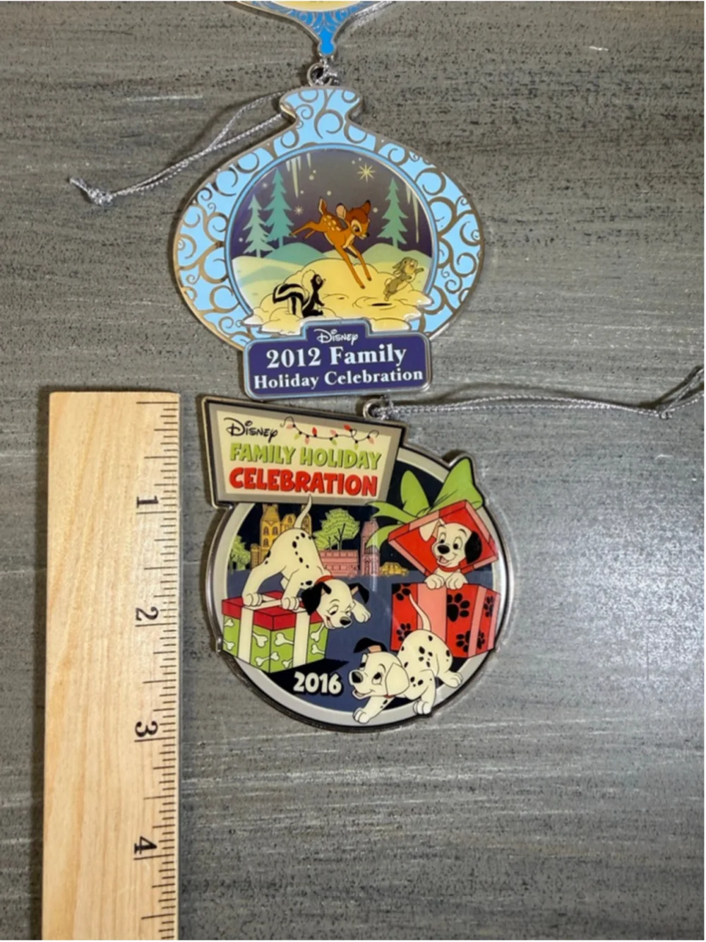 Disney Cast Member Exclusive Holiday Ornament Lot (3) - 2011, 2012, 2016 Metal